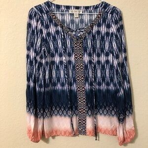 Vintage America Blues Top Tie Dye Long Sle…